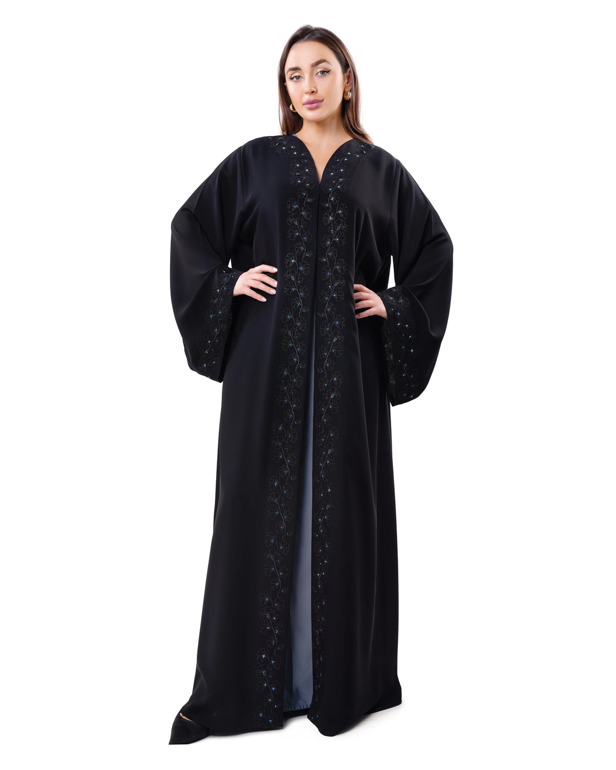 Special Embroidered Abaya Adorned With Crystals